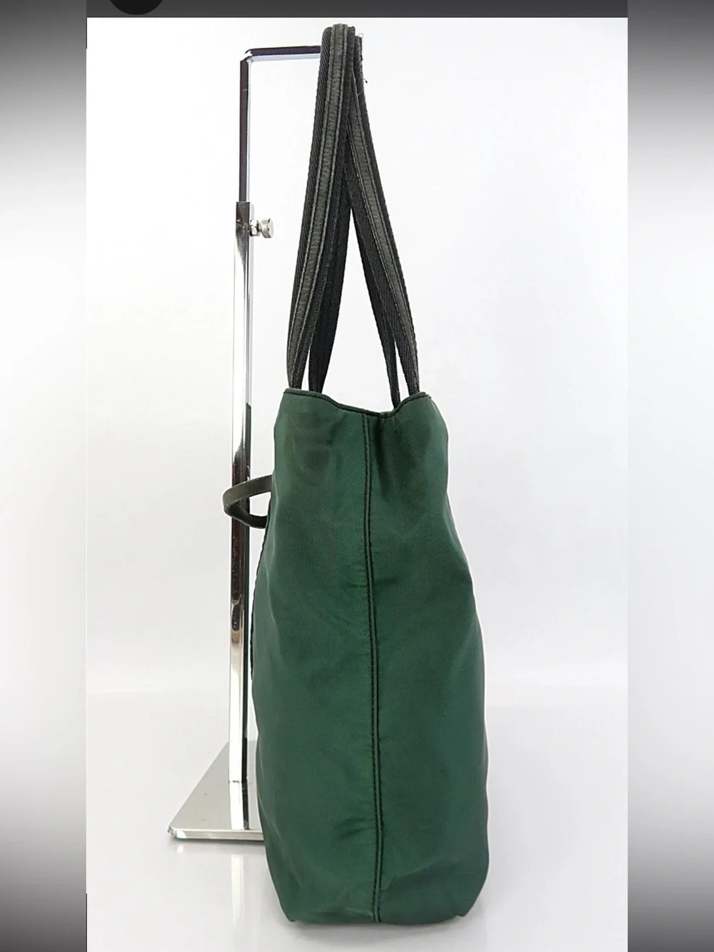 Prada Dark Green Nylon Shoulder Tote